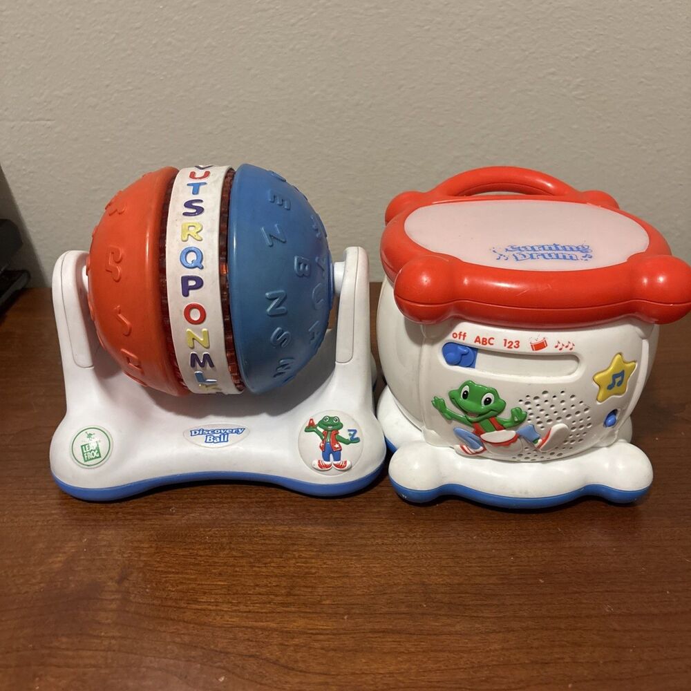 Vintage Leap Frog ABC Discovery Ball Spinning Ball Toy & Musical Learning Drum
